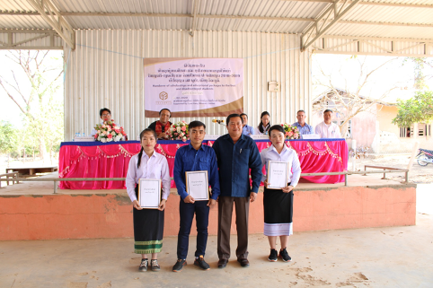 Lane Xang Minerals Limited Sepon hands scholarships and educational assistance packages to students in Vilabouly District